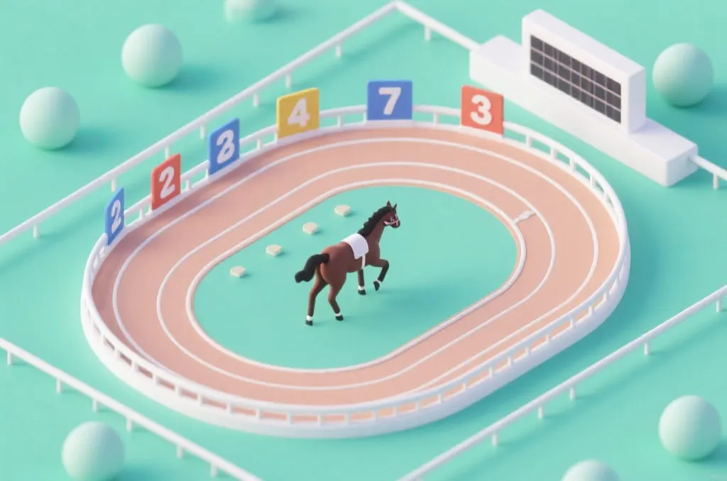 3D rendering of a generic running track with digital race analytics board